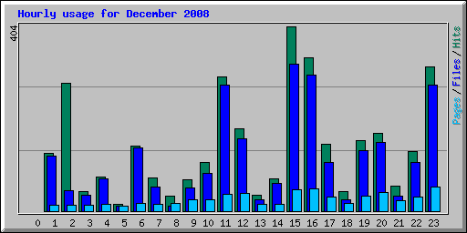 Hourly usage for December 2008